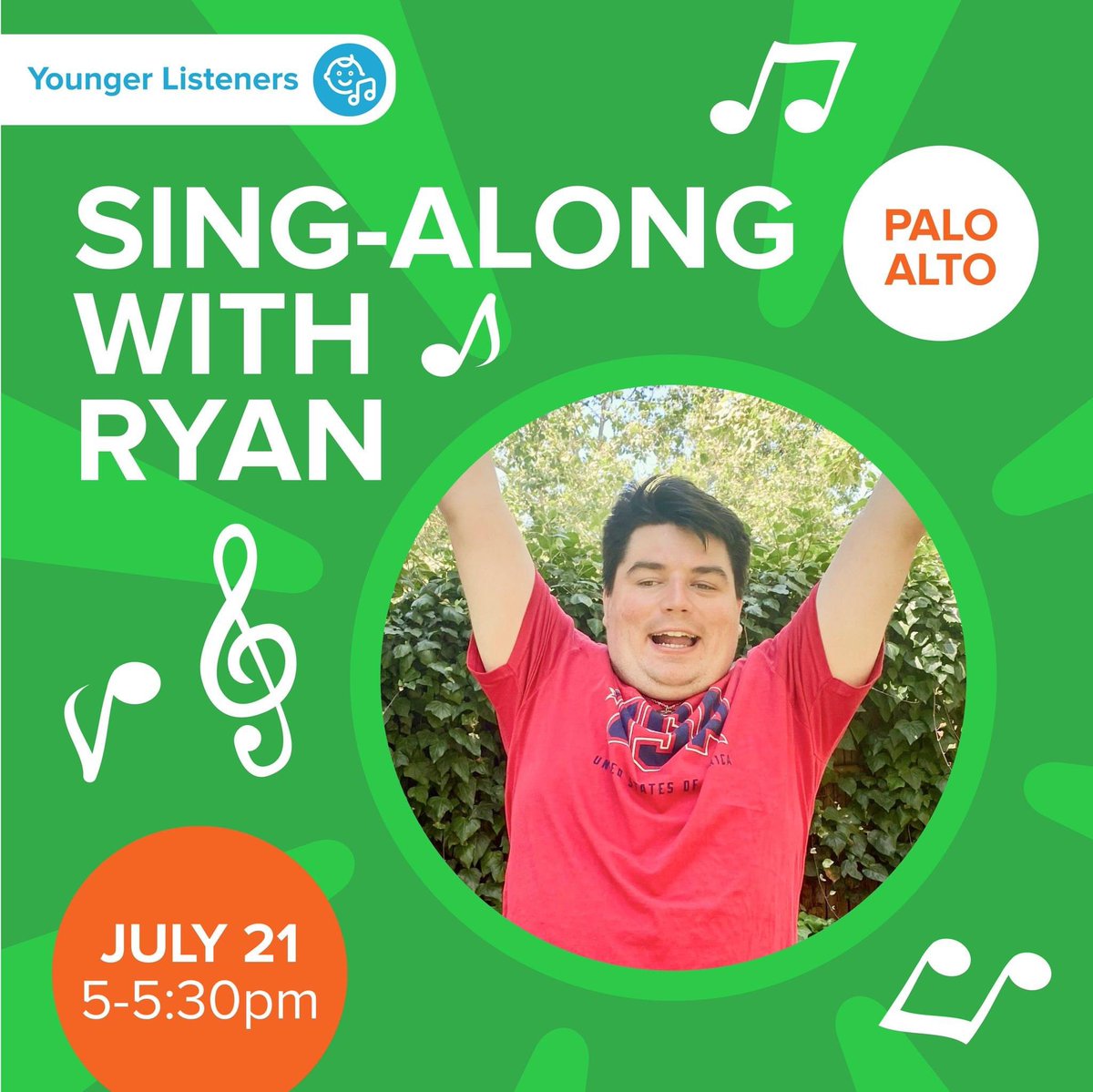 This Friday 5pm - join us for a Disney song sing-along with Ryan at Magical Bridge park in Palo Alto #autism
