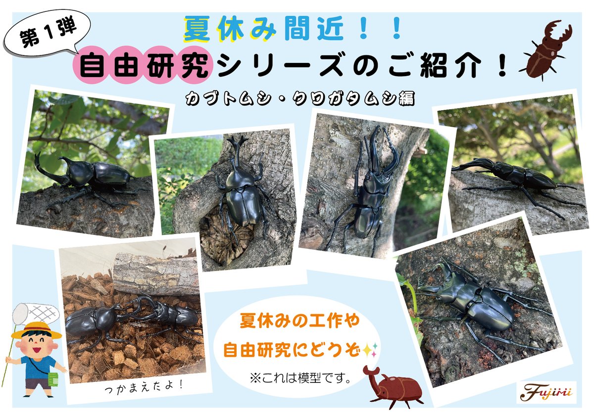 夏休み工作に！フジミ模型　いきもの編　カブトムシ、クワガタムシ完成品 夏休み工作に！フジミ模型 いきもの編 カブトムシ、クワガタムシ