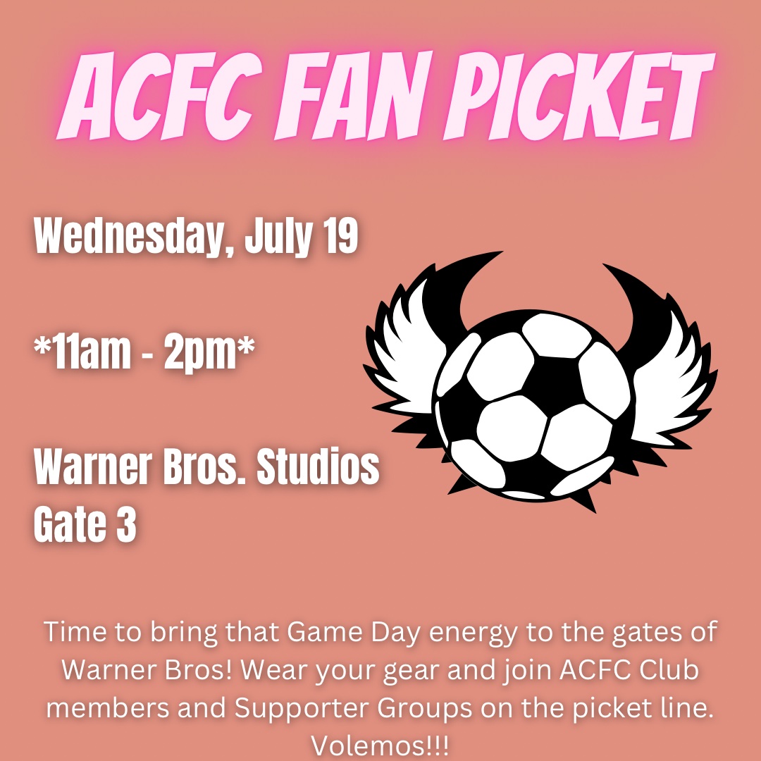 Join us for this epic event! #AngelCityFC on the lines showing love to striking writers and actors! I can't wait! #WGAStrong #SAGAFTRAStrong #ACFC #Volemos

(Update: 1 pm end)