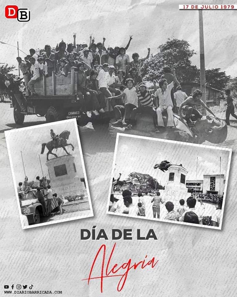 Un #17Julio de 1979 emprendió la huida Anastasio, el último de la dinastía Somoza. Por ello, todos los 17 de julio los nicaragüenses celebramos con mucho entusiasmo el Día de la Alegría ¡Viva Daniel y Rosario! ✊🏻🔴⚫

#DerechoUNANLeon
#4419SiempreVictoriosos
#LeonRevolucion