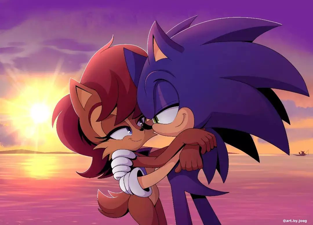 sonic and sally kiss