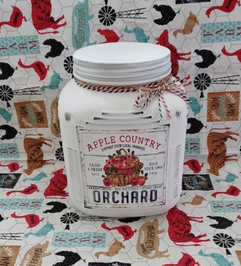 Ships Same Day! White Apple Cookie Jar/Treat/Gift/Housewarming/Wedding/Gift for Her/Cottage Chic/Vintage Retro Jar #RusticFarmhouse #CottageChic 
$18.73
➤ etsy.me/3XWEUoE