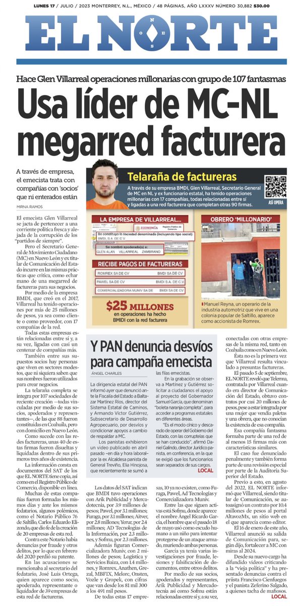 west2005a's tweet photo. Donde esta Glen Villarreal Zambrano @samuel_garcias ? Estan muy callados todos los de MC. A @DanteDelgado le comieron la lengua los ratones. Ah pero nosotros somos diferentes en el nuevo Nuevo Leon! Peor de cinicos que los de antes! https://t.co/sgA4c6NDO9