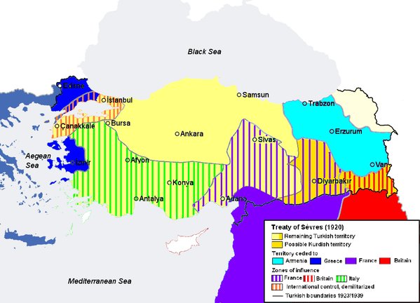 これは、現代トルコがどうしてできたのか理解していない。第一次大戦の敗戦で、オスマントルコは解体され、セーブル条約で、トルコはアナトリアのアンカラ周辺に押し込められた。この時、ケマル・アタチュルクが独立戦争を起こして、西部ではギリシャ、東部ではアルメニアに勝利し、