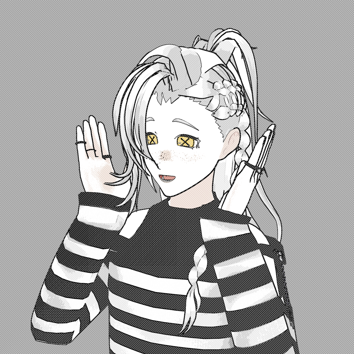 Puppet_vsp's tweet photo. Made a bunch of memes on stream today AND this cute little gem too. That being said, plenty of memes getting posted in the coming days!
~
#vtuber #vtuberen #envtuber #vtuberuprising #vtubermeme #vtubermemes #twitchtv #twitchstreamer #animeboy #memes #altfashion #puppet #puppetboy https://t.co/uHiLoZ7IAD