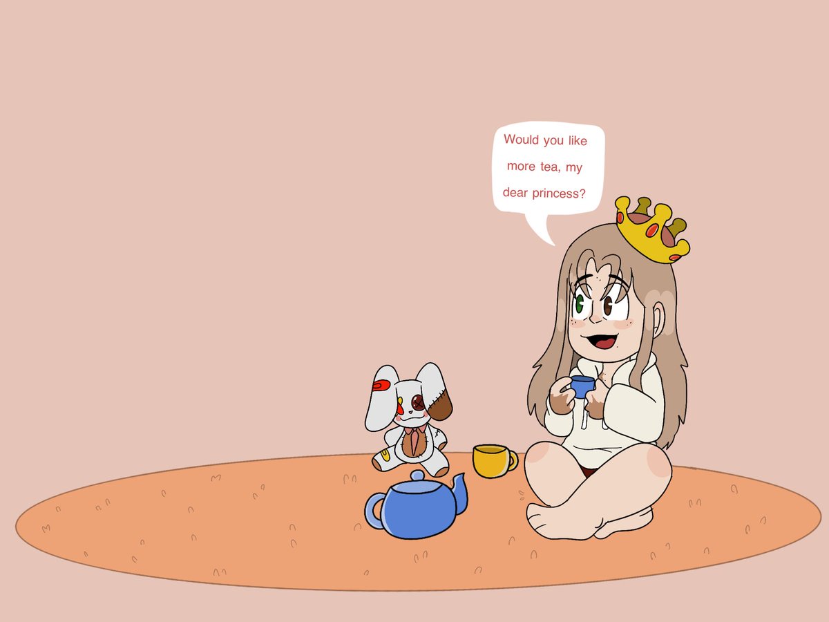 messy_alfredo's tweet photo. I wasn’t lying about this tea party, you are REQUIRED to draw your fandudes or OCs to be with her at her tea party! Sorry I don’t make the rules. (It’s optional) https://t.co/ZhSeQi9Lxh