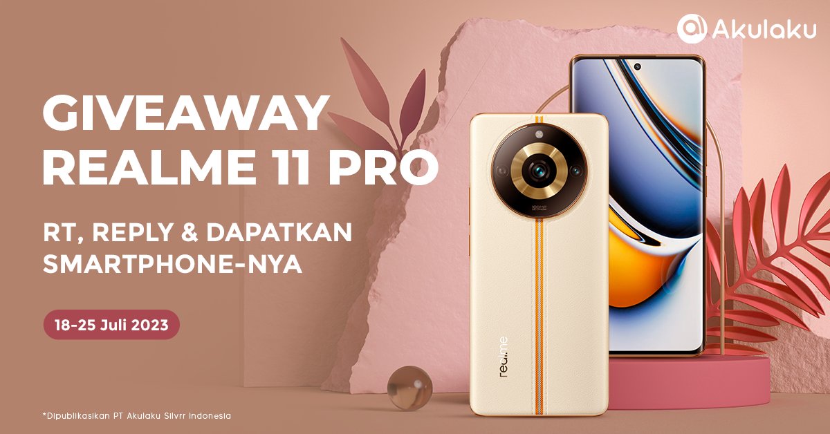🔊WAKTUNYA GIVEAWAY

Siapin diri kalian buat dapetin REALME 11 PRO GRATIS⚡

Caranya:
- FOLLOW @akulakuid &amp; <a href="/realmeindonesia/">realme Indonesia</a> 
- RT &amp; LIKE tweet ini
- Komen alasan kamu mau punya HP ini
- Pake hashtag #AdaGiveaway #11ProSeriesdiAkulaku 

Periodenya dari 18-25 Juli 2023, good luck!
