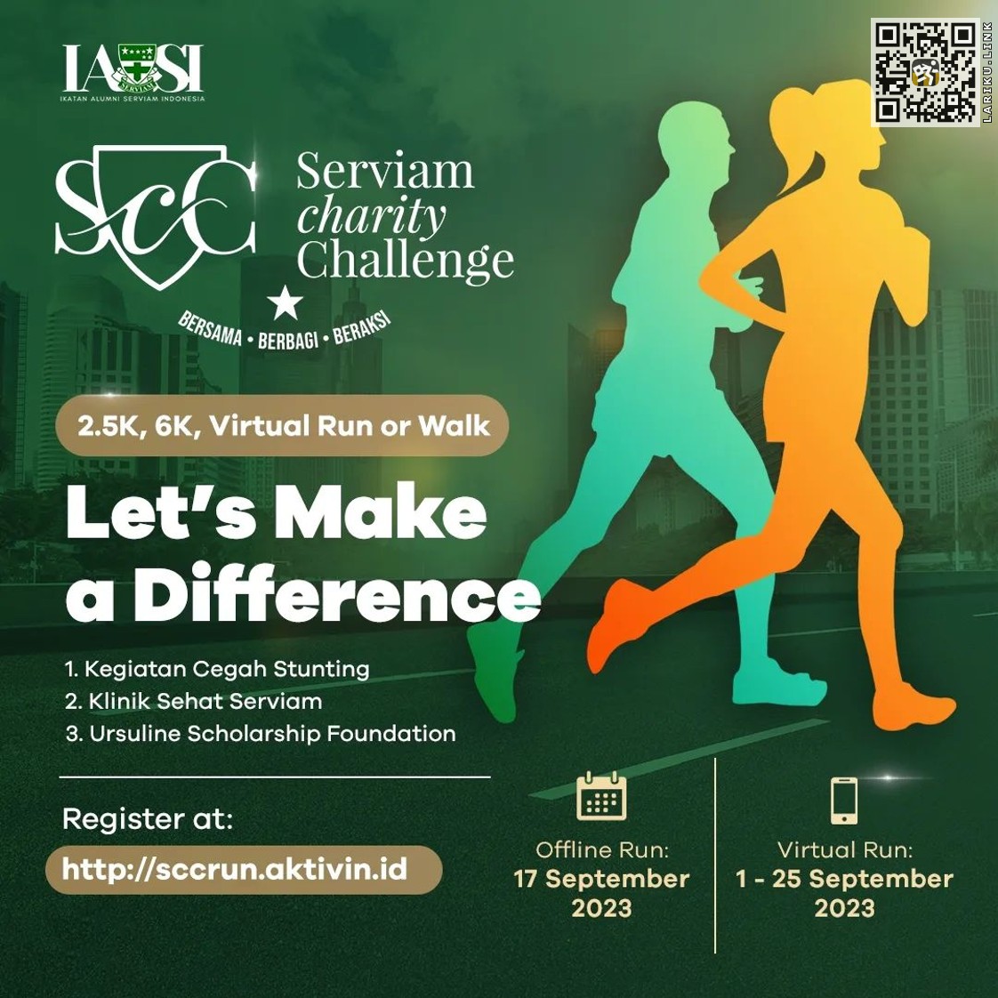 LarikuInfo's tweet photo. 🔽
💌 Serviam Charity Challenge
👟 2.5K/6K • Charity/Hybrid Event
🕰️ 17 Sep 2023
🌏️ SCBD - Jaksel

💜
🧿 https://t.co/canHvTCC7u ⏪
🔺
🔺

••••
#ServiamCharityChallenge #IASI #IMRR #LariKuinfo #CharityEvent #Jakarta https://t.co/1az3zmjRSg https://t.co/fSnmwOzvna