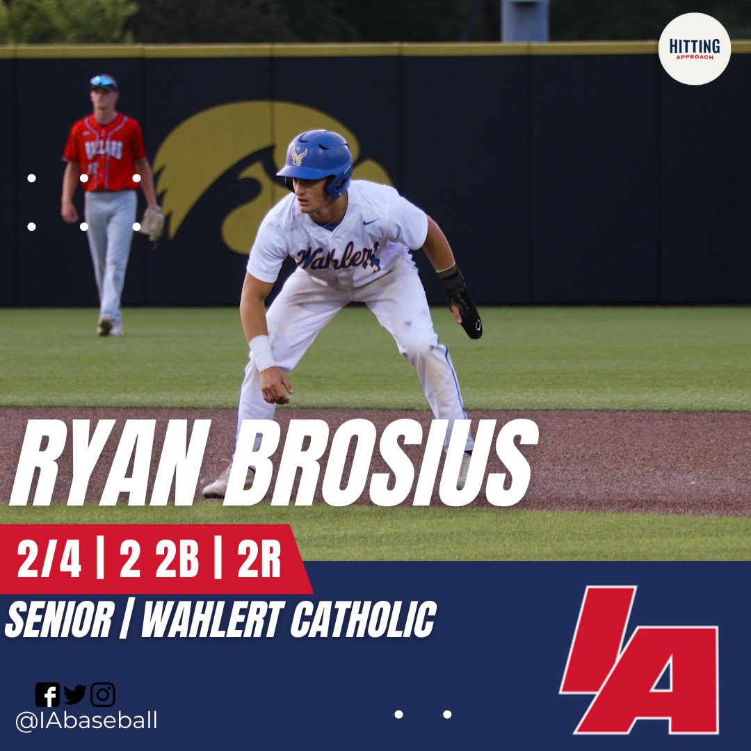THIEF ON THE BASE-PATHS 🥷🏼 

Ryan Brosius caused havoc all night, earning our <a href="/hittingapproach/">Hitting Approach</a> player of the game!

#IAbaseball | #iahsbb