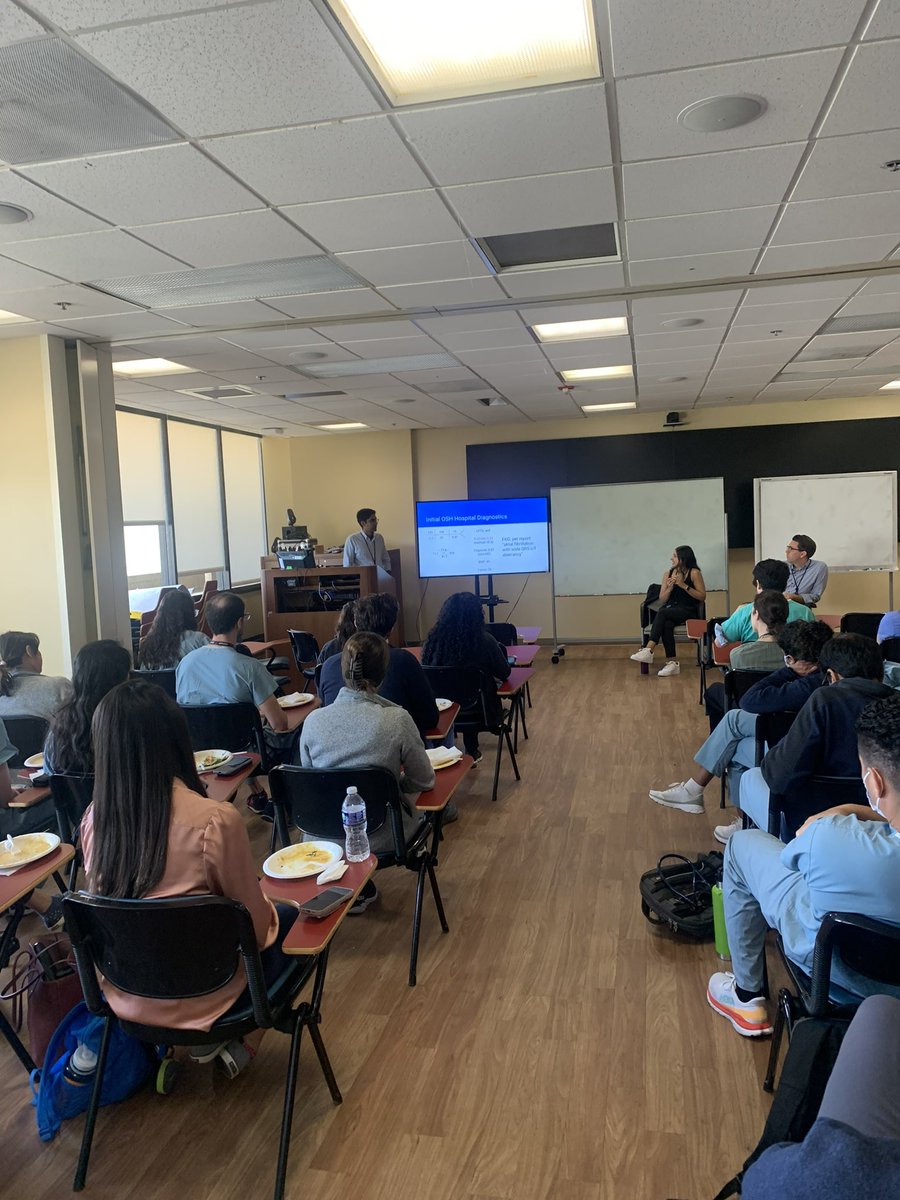Excited to have presented a Clinical Unknown at <a href="/uclaimchiefs/">UCLA Internal Medicine Chief Residents</a> noon conference! Bummed I couldn’t stump <a href="/primoolMD/">Priyanka Moolchandani</a> and <a href="/TylerLarsenMD/">Tyler Larsen</a> though!

Final diagnosis -&gt; spontaneous coronary artery dissection (SCAD) 

Special thanks to @DxRxEdu for his wisdom and guidance!