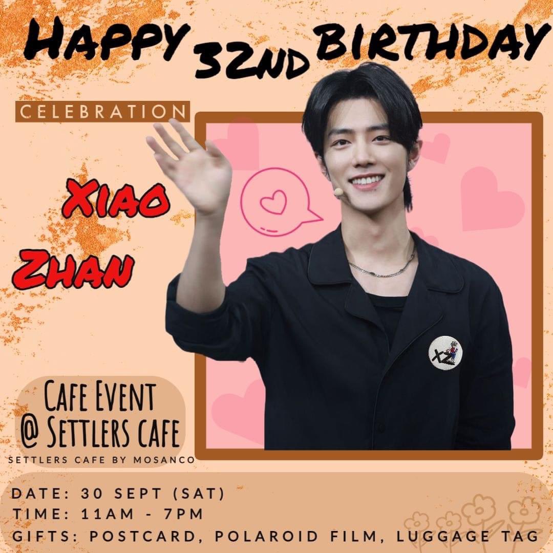 xiaozhansgguild's tweet photo. Hey XFXs!
Celebrate Xiao Zhan’s 32nd birthday with us!
Don’t miss this *one* day event! 

lucky draws, souvenirs such as collectibles, polaroids

Date: 30th September 2023 
Time: 11am to 7pm
Venue: Settlers cafe
Address: Serangoon Rd, 562, Singapore 218178

See you there! https://t.co/FvSNrAEBv7