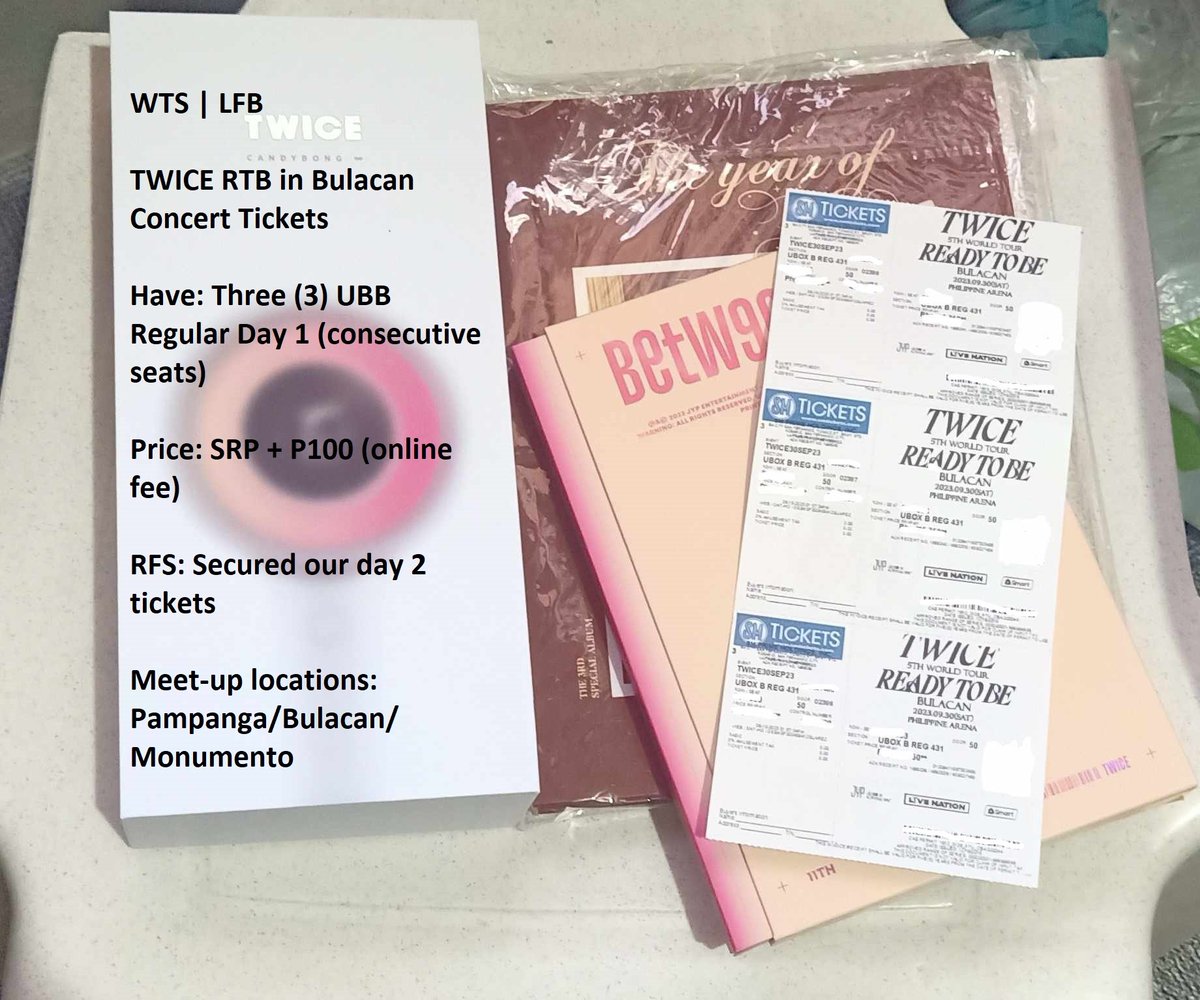 seven_kim37's tweet photo. WTS | LFB

Twice Ready to Be in Bulacan Concert tickets

👉 3 UBB Regular
💰 SRP + online fee

#TWICE_5TH_WORLD_TOUR_BULACAN 
#KillinMeGood

Tags: lf ic misamo once do not touch masterpiece nayeon jeongyeon momo sana jihyo mina dahyun chaeyoung tzuyu https://t.co/Wwubn7ffMg