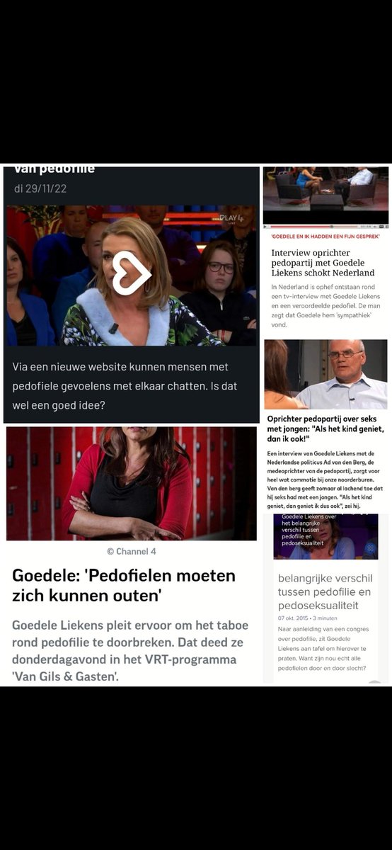 boobietje's tweet photo. Binnenkort mag ik echt naar een heropvoedingkamp😂, na #DeSutter nu ook geblokkeerd door #Goedele. Heerlijk om deze evolutie te zien , #Transvrouwen zijn vrouwen en #pedofielen moeten zich kunnen uiten of je bent gewoon een haatzaaier🤔. Geen verdere normalisering aan de gang . In 2015 deed ze een interview met de Nederlandse oprichter vd Pedopartij en verdedigde ze de outing , vorig jaar kwam ze op tv een nieuwe website promoten waar pedofielen met elkaar kunnen verbinden over hun gevoelens🤗. Is er enige controle op buiten het computerscherm?! Taboes doorbreken en maatschappelijk aanvaardbaar maken allemaal waanideeën uiteraard🤡. Aja , niet te vergeten dat onze seksuoloog het niet zo nauw nam met ons zelfbeschikkingsrecht!