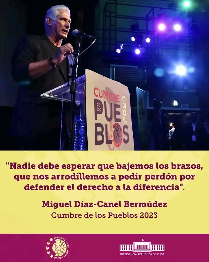 De <a href="/DiazCanelB/">Miguel Díaz-Canel Bermúdez</a> ¿Cómo iba a estar en Bruselas y no iba a estar con ustedes, hermanas y hermanos de la #CumbreDeLosPueblos2023?
Este es el espacio verdaderamente plural, abierto y participativo. Aquí hablan los pueblos. Aquí sentimos vivo a #FidelPorSiempre