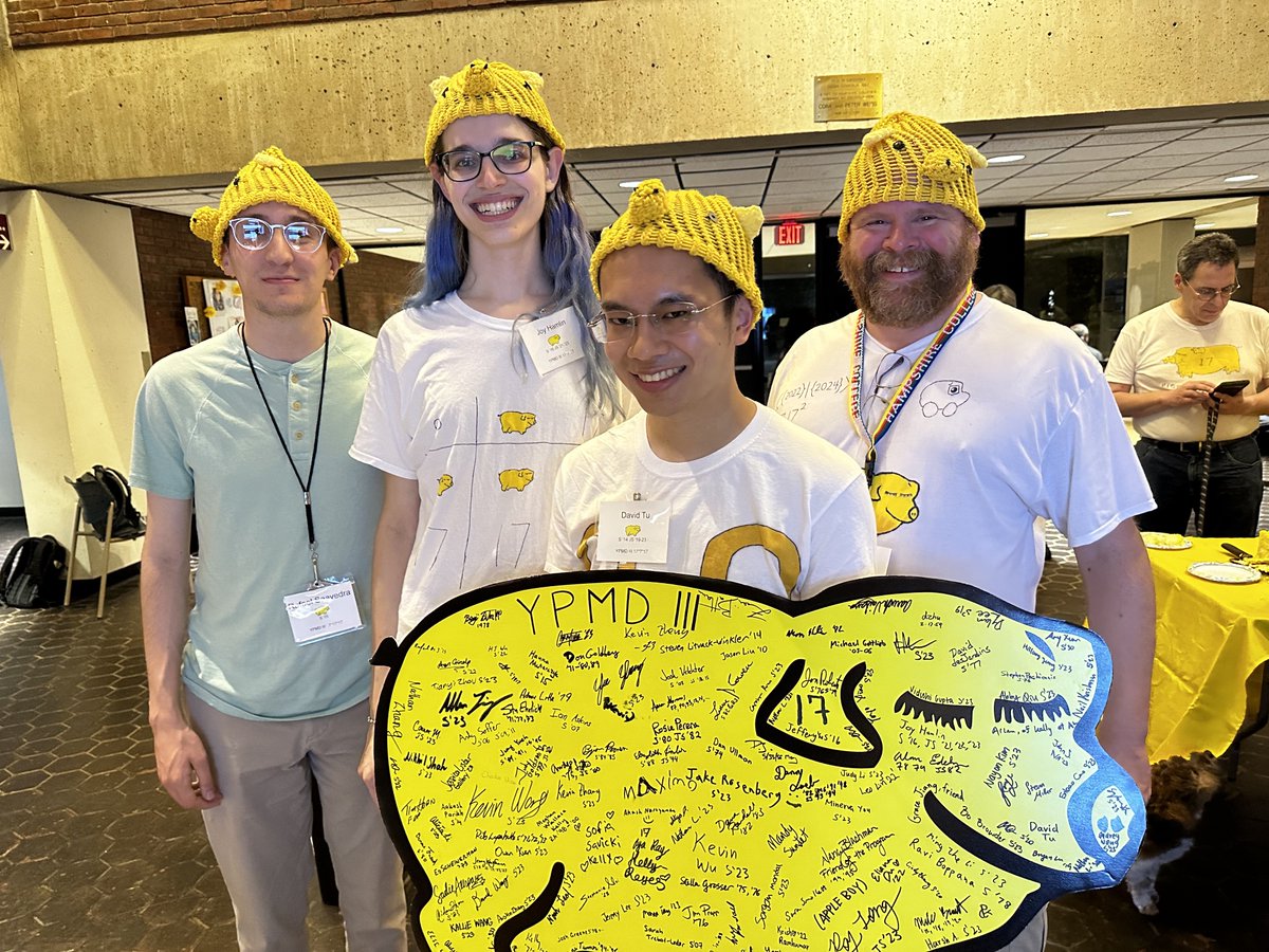 HCSSiM's tweet photo. Happy Yellow Pigs Day! This year, we celebrated with YPMD III, a conference featuring alum speakers. Tonight, we ate yellow pig cake and sang yellow pig carols. https://t.co/dLoGPKnquj