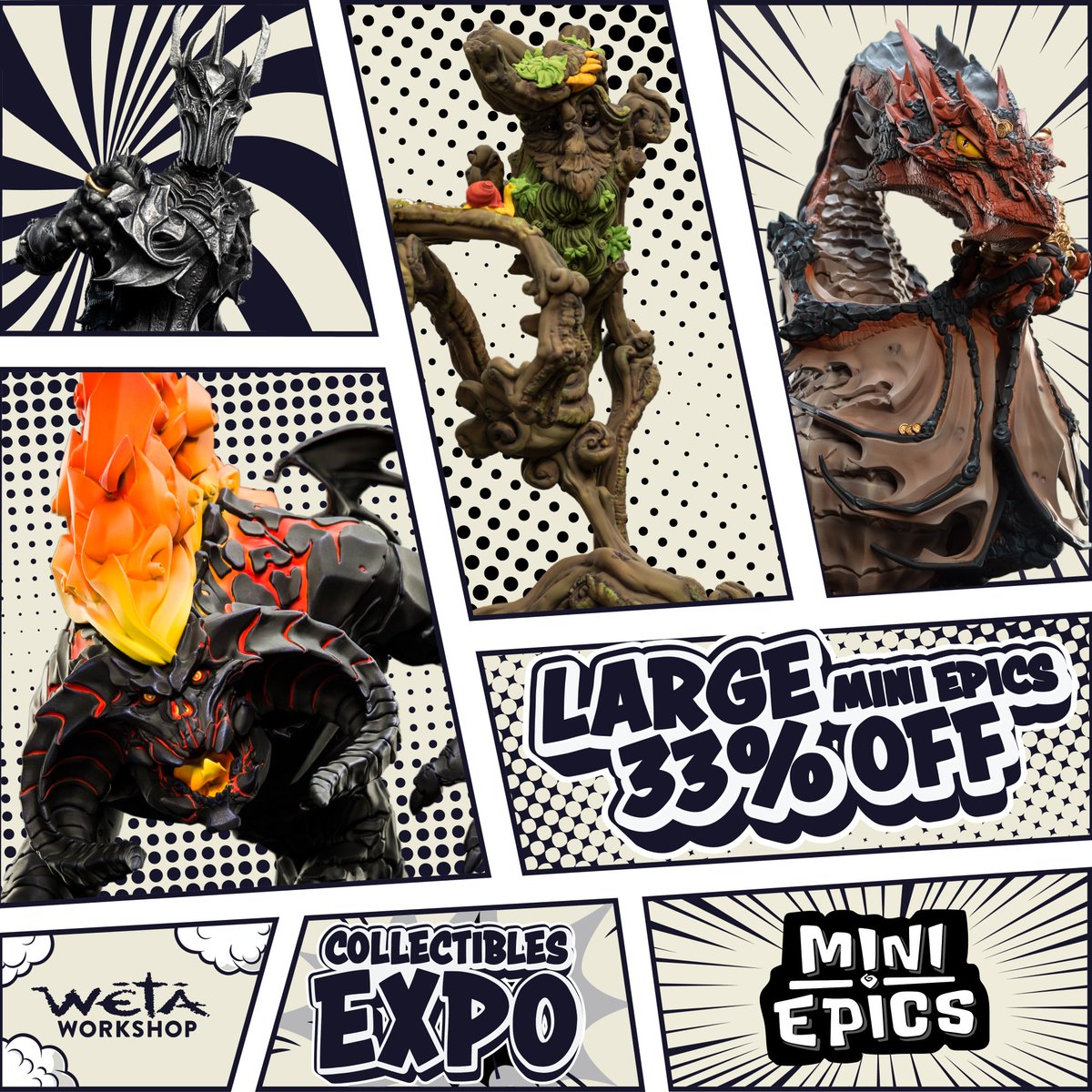 WetaWorkshop's tweet photo. Let’s go go go! Collectibles Expo 2023 has officially begun. Kick off the fun by grabbing a bargain on figures, statues, merch and more: https://t.co/vS51El3Kb2 🥳 https://t.co/YJs4LQFO3I