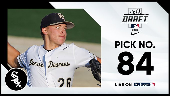 3rd-rder Seth Keener's bonus w/@WhiteSox is $800k (pick 84 value = $833,900). @WakeBaseball RHP, mid-80s slider w/two-plane depth, riding 91-97 mph fastball, ranked second NCAA D-I in WHIP (0.87), third in opponent AVG (.167). Bet he moves quick for Chicago. @MLBDraft