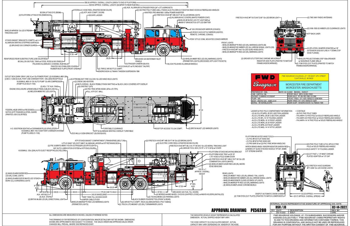 The Worcester FIre Department of Worcester, Massachusetts has in production three (3)  95' Capitol Aerialscope mid-mount platforms. Seagrave would like to thank Worcester for their buisness and trust in Seagrave.

#firefighter #firefighters #FireSafety