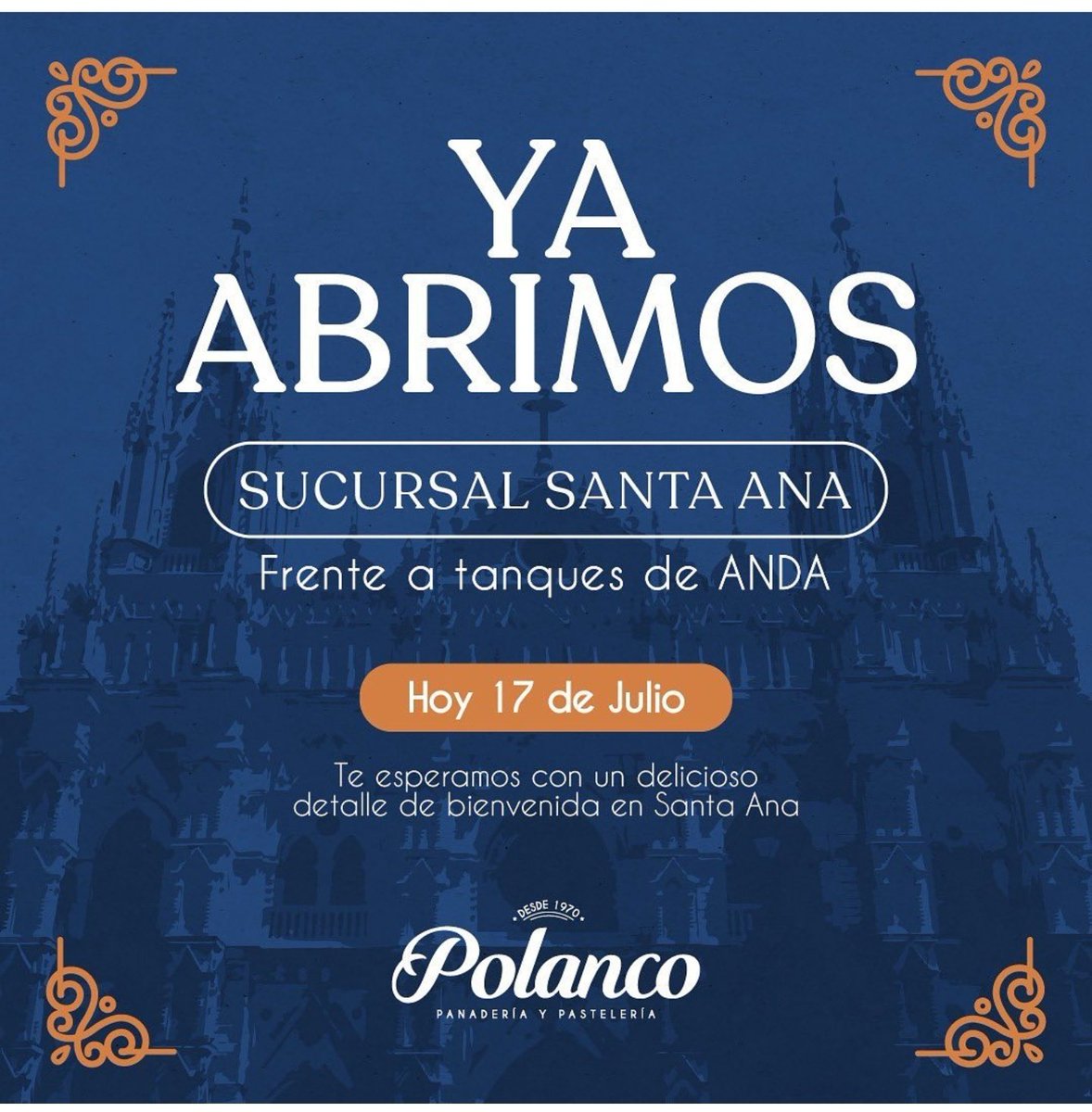 avolevan81's tweet photo. Amigos santanecos, a partir de ahora tienen en sus tierras a una panadería y pastelería que 53 años de mucho esfuerzo, dedicación y constancia garantizan un sabor exquisito y único.

Felicidades familia @PanPolanco por la inauguración de su sucursal en Santa Ana. 🎉🍞🥯🥖🧁🍪 https://t.co/iM2pURIDaz