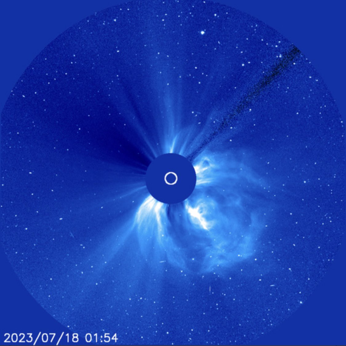 NORTHERN LIGHTS LIKELY TO RETURN WEDS:
Planet Earth is likely to experience effects from this evening’s significant coronal mass ejection in the late Wednesday timeframe. At this time, minor, moderate, or strong geomagnetic storm appears likely. This would mean increased