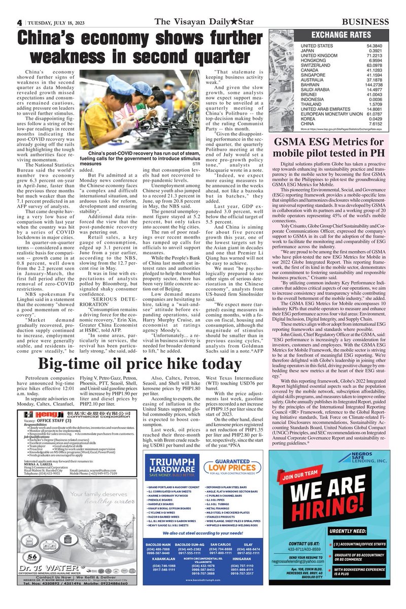 visayanstar's tweet photo. The Visayan Daily Star 
Tuesday, July 18, 2023 Issue https://t.co/mfn4nnDIqk