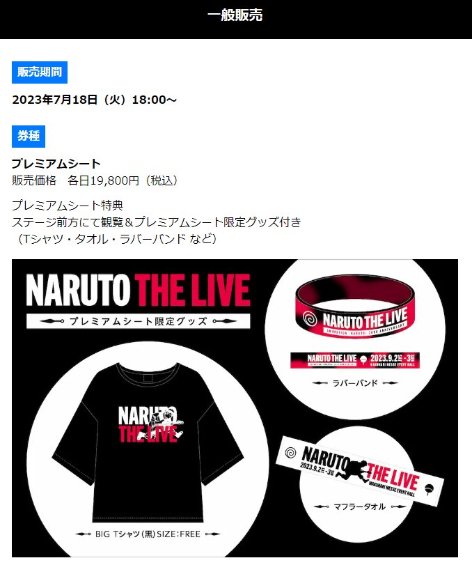 NARUTO THE LIVE 2023 プレミアムシート 限定グッズ-