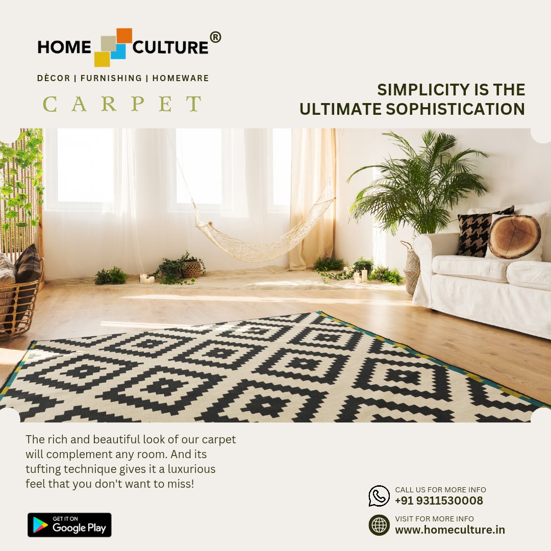 HomeCulture's tweet photo. Want to make your living room feel luxurious? Check out our vast collection of premium and modern carpets. https://t.co/VJ1XMdfsOw