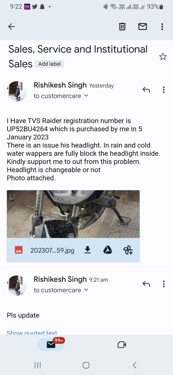 rishikesh_singg's tweet photo. There is no reply from TVS company
@tvsmotorcompany https://t.co/mLsIQLHPEj