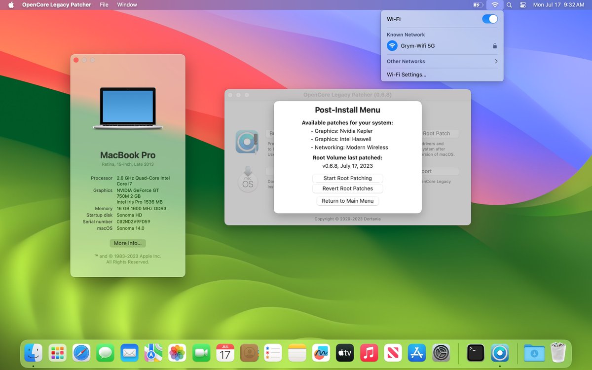 khronokernel's tweet photo. Another milestone hit with legacy Macs and macOS Sonoma: 3802-based GPU accel! Includes hardware such as Intel’s Ivy Bridge and Haswell, and Nvidia’s Kepler.

Amazing work from the dev team, especially EduCovas. And many thanks to everyone who’ve donated:
https://t.co/CRRRf2ihsW https://t.co/1Ov3DnMutD