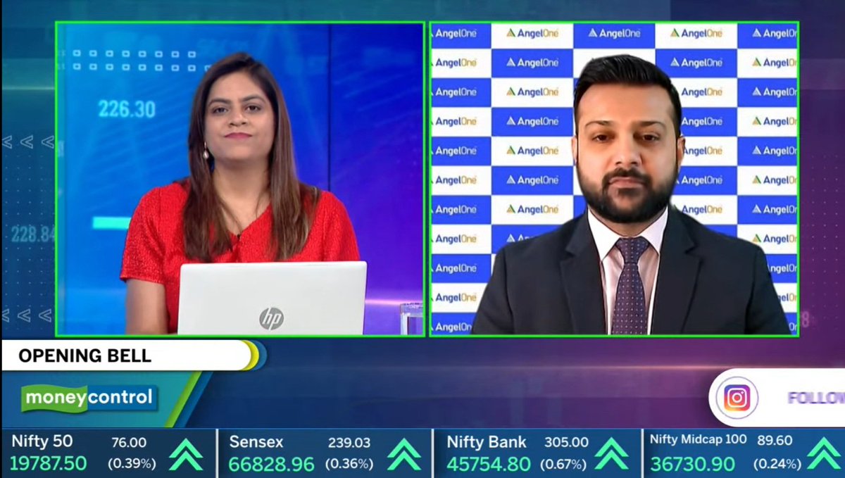 OshoKrishan's tweet photo. #OpeningBell commentary at @moneycontrolcom amidst Indian #indices clocks #newhighs, along with discussion on #quarterly #earnings
Full coverage: https://t.co/OP92N14IF9
#nifty #banknifty #lifetimehigh #unchartedterritory #nearterm #outlook #angelone #moneycontrol https://t.co/Vx5lp7UrF8