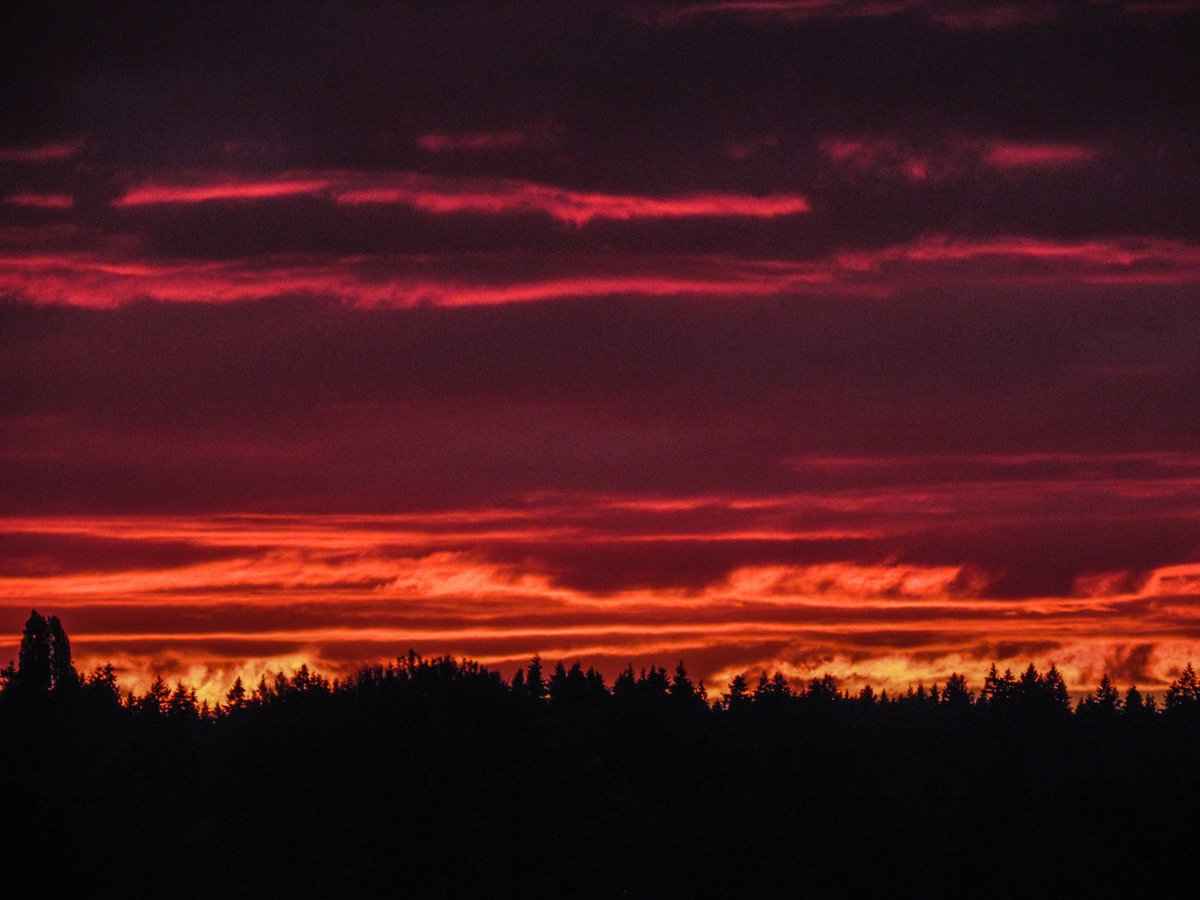 A burst of colors at sunset tonight in Seattle. A couple of early <a href="/Space_Station/">International Space Station</a> passes this evening. The 1st one starts at 9:54 pm in the western sky and ends at 10:00 pm in the east northeast sky. The 2nd pass starts at 11:31 pm and ends at 11:37 pm on a similar track. #wawx