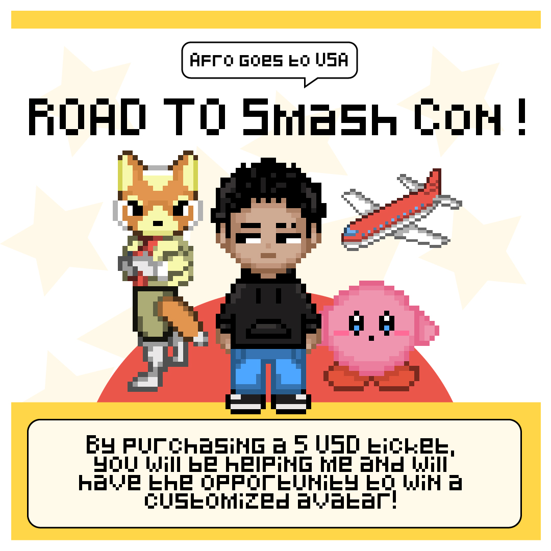 Please, share. It would be of great help to me! Help me to give my best at Super Smash Con! 🎉🌟 More details in the Thread, you can contribute by sending me a message!