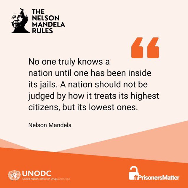UNODC_ROSA's tweet photo. Today is the Nelson Mandela International Day!

There are more than 1️⃣1️⃣million people in prisons worldwide. The number is huge–&amp; growing.

This #MandelaDay, join @UNODC to call for the universal practical application of #MandelaRules.

➡️https://t.co/tcMPeDNJX8 
#PrisonersMatter https://t.co/ybwbBJiGeC