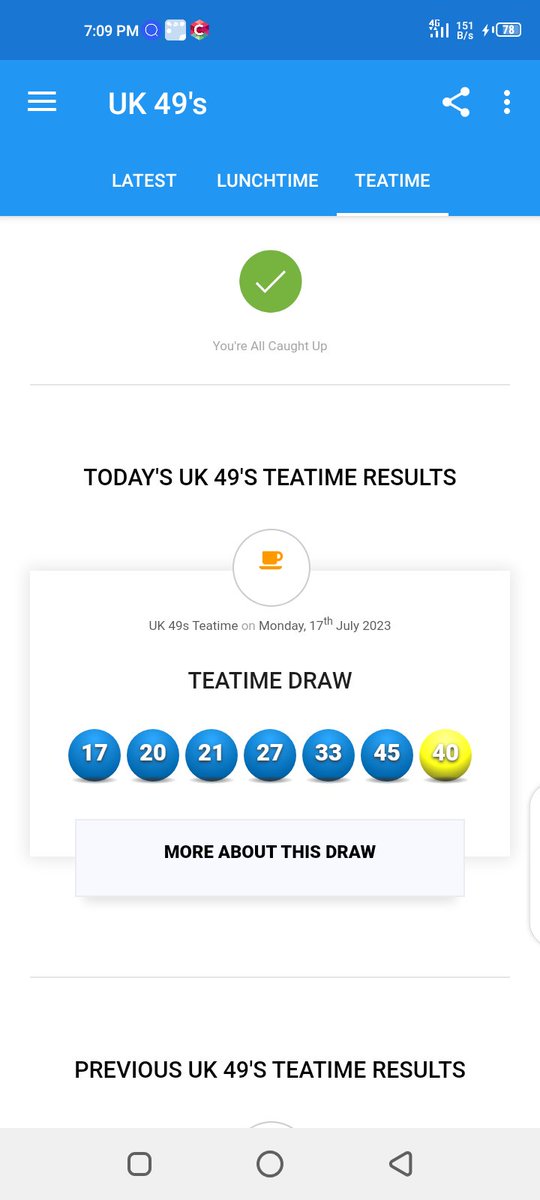 Uk49 Office on Twitter "morning🌍to all of people Lunchtime and Teatime available Stop losing