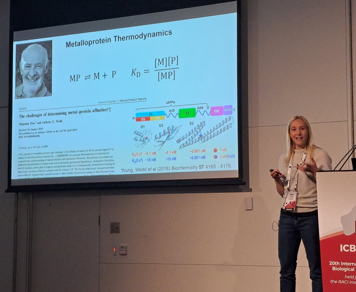 #Ozbic kicking off with a career overview from bioinorganic great Tony Wedd followed by a lovely talk from his former PhD student Tessa Young.  #ICBIC20 #IC23 #WeddsWonders #OzChem