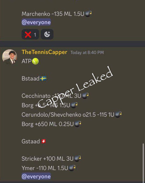 CAPPERS LEAKED on Twitter: "SharpPicks & TheTennisCapper"