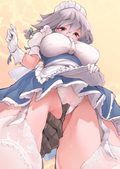 欲望のままに咲夜さんの太ももとパンツ描きたかったので描きました 