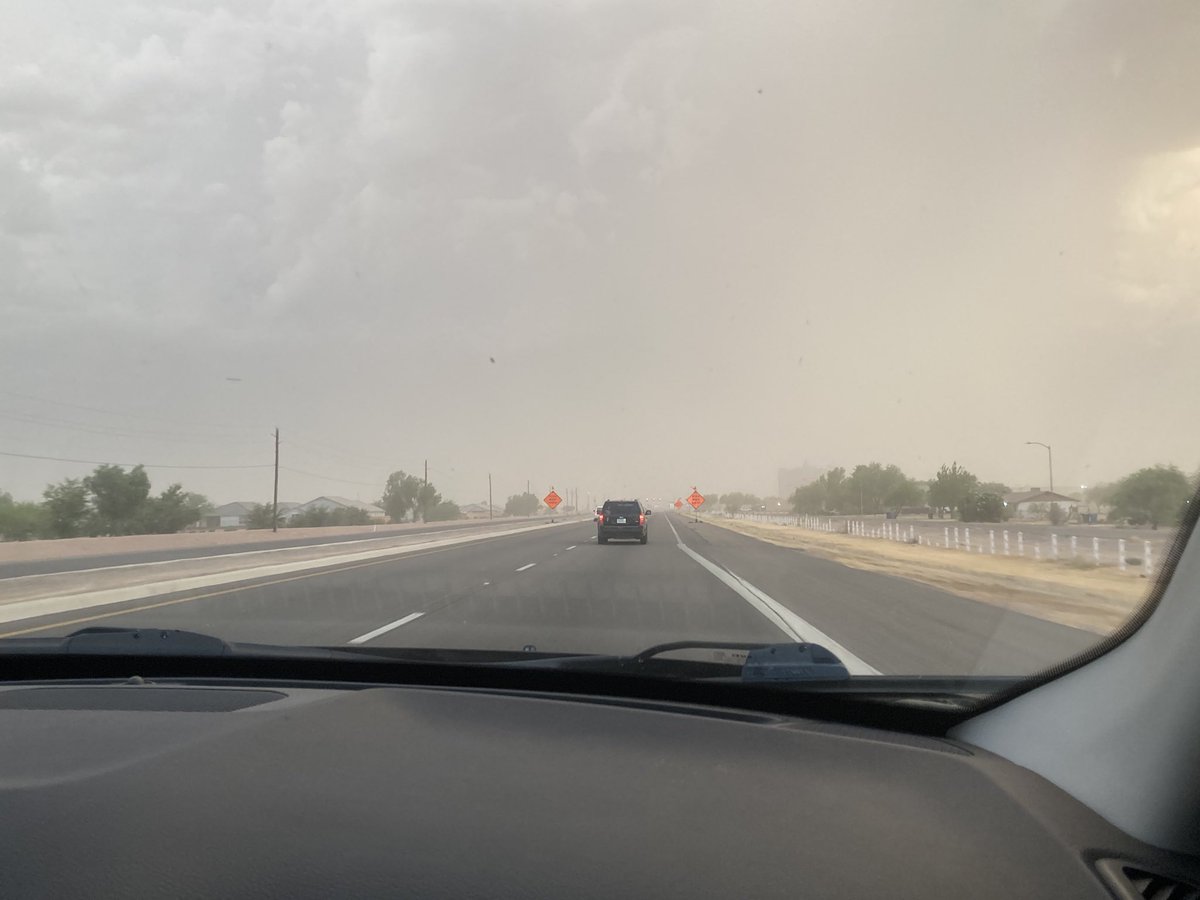Very dusty in Arizona during monsoon season there’s tons of flooding and everywhere get engulfed in dust this was a little bit before this whole area got covered