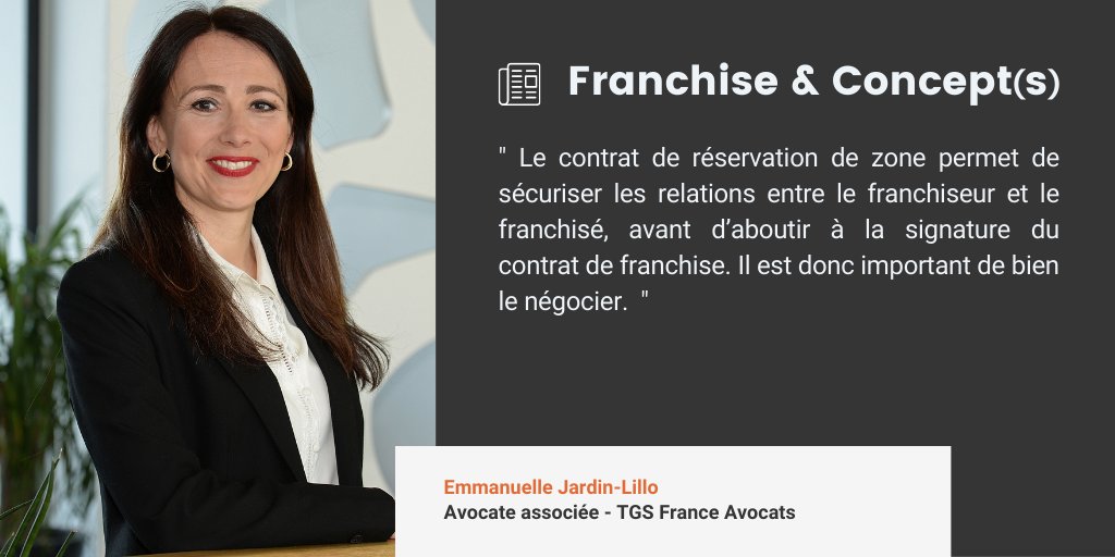 Processus d’accompagnement du franchiseur, indemnité de réservation de zone, document d’information précontractuel, retrouvez toutes les informations sur le contrat de réservation de zone dans l'article d'Emmanuelle Jardin-Lillo, avocate associée : bit.ly/3DnDA4I