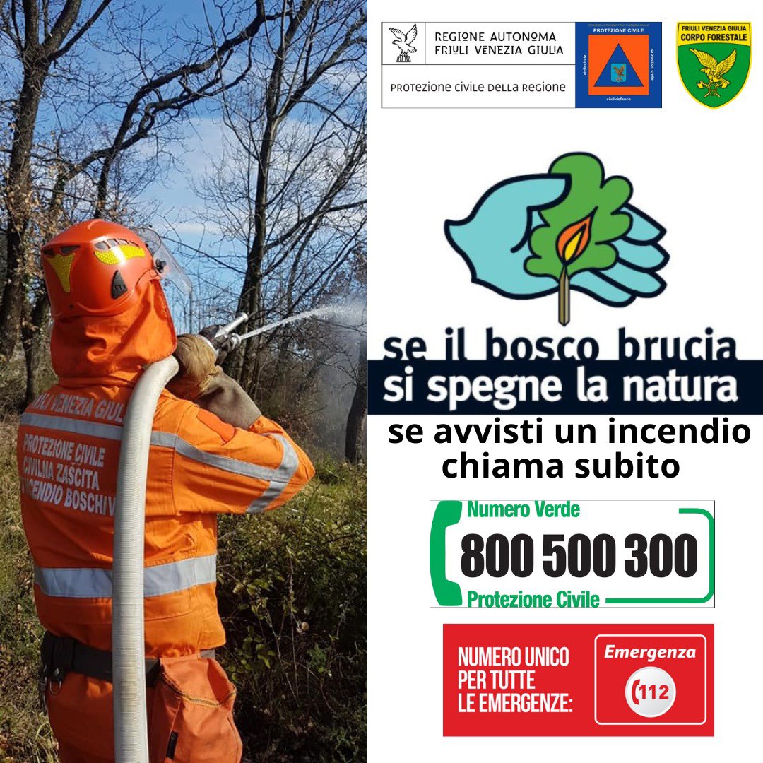 ProtCivMuggia's tweet photo. 🔥🌲🌲
In considerazione delle condizioni meteo di questi giorni e le previsioni per quelli a venire, ricordiamo i numeri da chiamare e come comportarsi in presenza di #incendioboschivo. https://t.co/lvSTEnsSgS