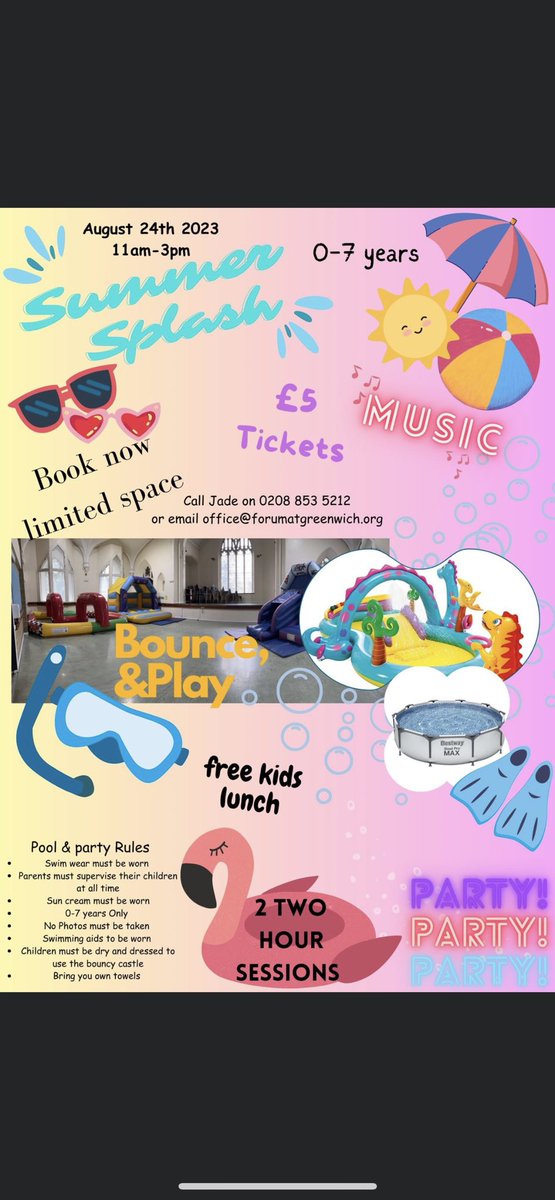 Here comes the sun! 
Come and Have a SPLASH with us here at the forum on August 24th. 

Tickets going on sale soon.

Jump and Play with free Lunch for the kids (kids box) Included