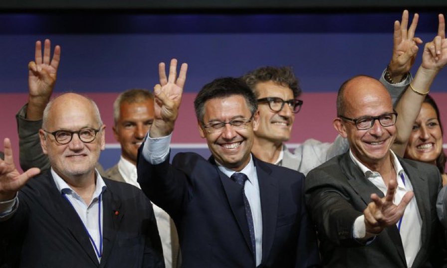 ActualiteBarca's tweet photo. Il y a 8 ans, les socios élisaient Josep Maria Bartomeu président du FC Barcelone. 

La suite appartient aux tragédies grecques. https://t.co/7V1cPN5w7l