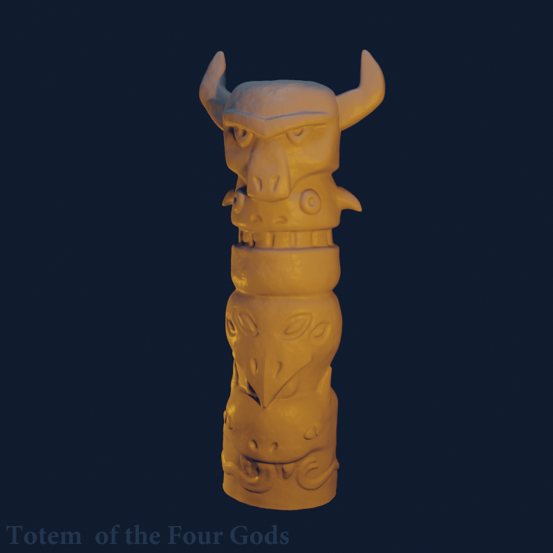 GaborBoth's tweet photo. I got into sculpting stuff for wargaming in Blender, and I uploaded my first piece, the Totem of the Four Gods. Check it out! https://t.co/GYt4IJHCOg https://t.co/dHi86sByr3