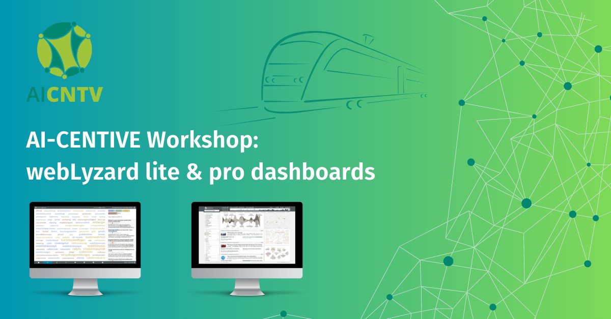 If you didn't manage to participate in the workshop led by Arno Scharl from webLyzard technology we have good news for you! 🤓 Read more here 👉 aicentive.eu/ai-centive-wor…
#aicntv #data #sustainablemobility