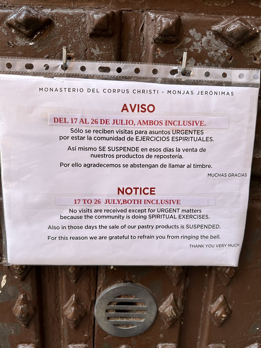 sciencegirlcdn's tweet photo. It appears on a lazy susan, which you exchange for payment.  The nuns are sequestered so you never see them.  Turns out, even nuns take a break #nocookiesforyou https://t.co/aq7yy4a3mV