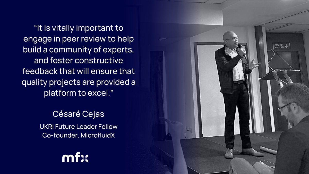MFX_bio's tweet photo. Did you know our co-founder @cesarecejas is a @UKRI_News Future Leaders Fellow? 

Here's his takeaway from the #UKRI #BBSRC in Manchester last month about his fellowship on advancing bioreactor miniaturisation using microfluidic to optimise applications in #advancedtherapies👇 https://t.co/wOeoyH24vN