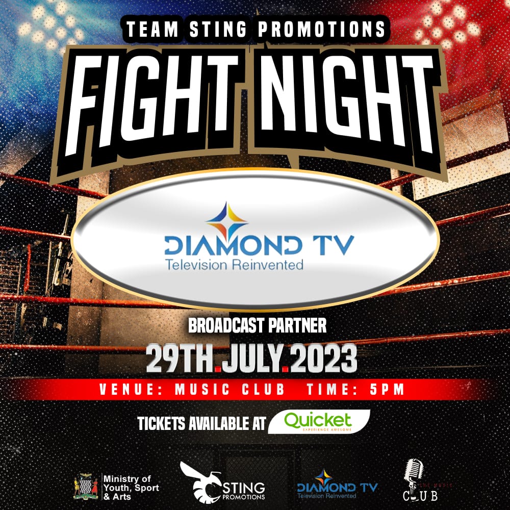 diamondtvzambia's tweet photo. Yup! Fight Night is back for extraordinary sportsmanship and quality entertainment on the 29th of July 2023.
🔥😁🥊
Tickets available at QUICKET at East Park Mall next to the Music Club or website. https://t.co/BcQ7aQTZM8
#teamsting #boxing #fightnight #zambia https://t.co/wsMwP5pH9o