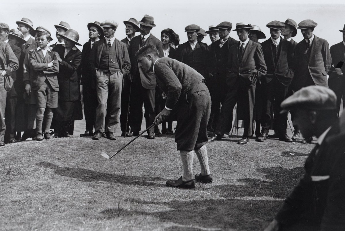 Nedcroft's tweet photo. Hoylake: Bobby Jones was very fond of the course making his first &amp; last British appearances in tournament golf at RLGC.  Aged a very young-looking 19 when he started at the Amateur and only 28 when he finished As Champion Golfer #hoylake https://t.co/5glMPOKmft