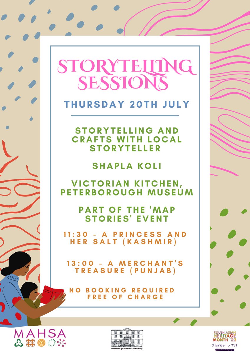 Our 'Map Stories' event at @PboroMuseum is only a few days away! We have collaborated with Shapla Koli who will be telling folkloric tales based in South Asia. Come along to hear wonderful stories and get stuck into crafts! @storiestotell #FestivalOfArchaeology