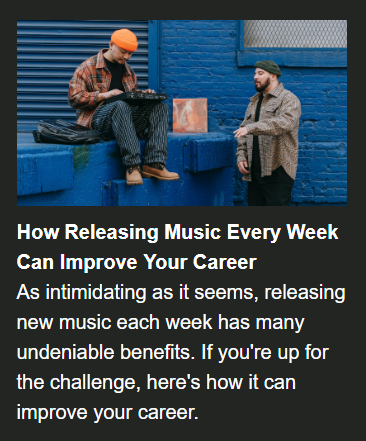 The year is 2033. You must release a 25 second track every day to stay relevant. The only way to make any money is to allow an advert to be played half way through.